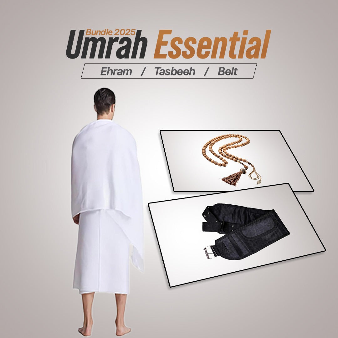 Hajj & Umrah Bundle - 100% Cotton Ehram Belt & Tasbih